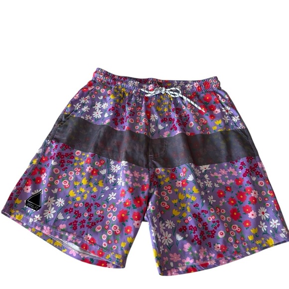 STZ Life Board Shorts 6” inseam Purple Floral Frenzy Size Small / 32 Unisex NWOT - Picture 1 of 16